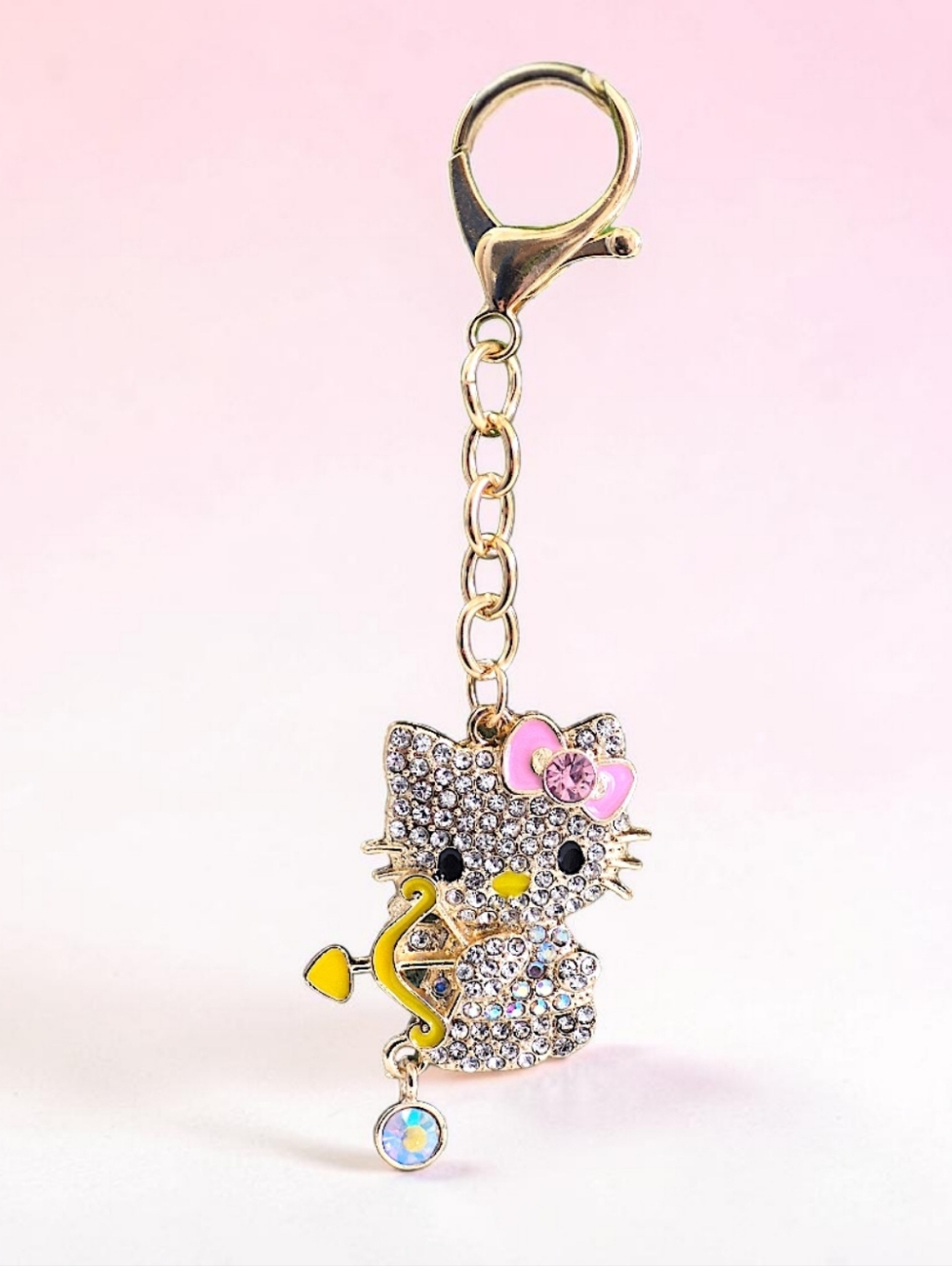 Adorable Cupid Kitty Bag Charm / Keychain - Iridescent
